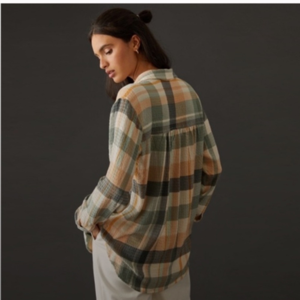 Anthropologie Pilcro Hadley Relaxed Buttondown Plaid Shirt